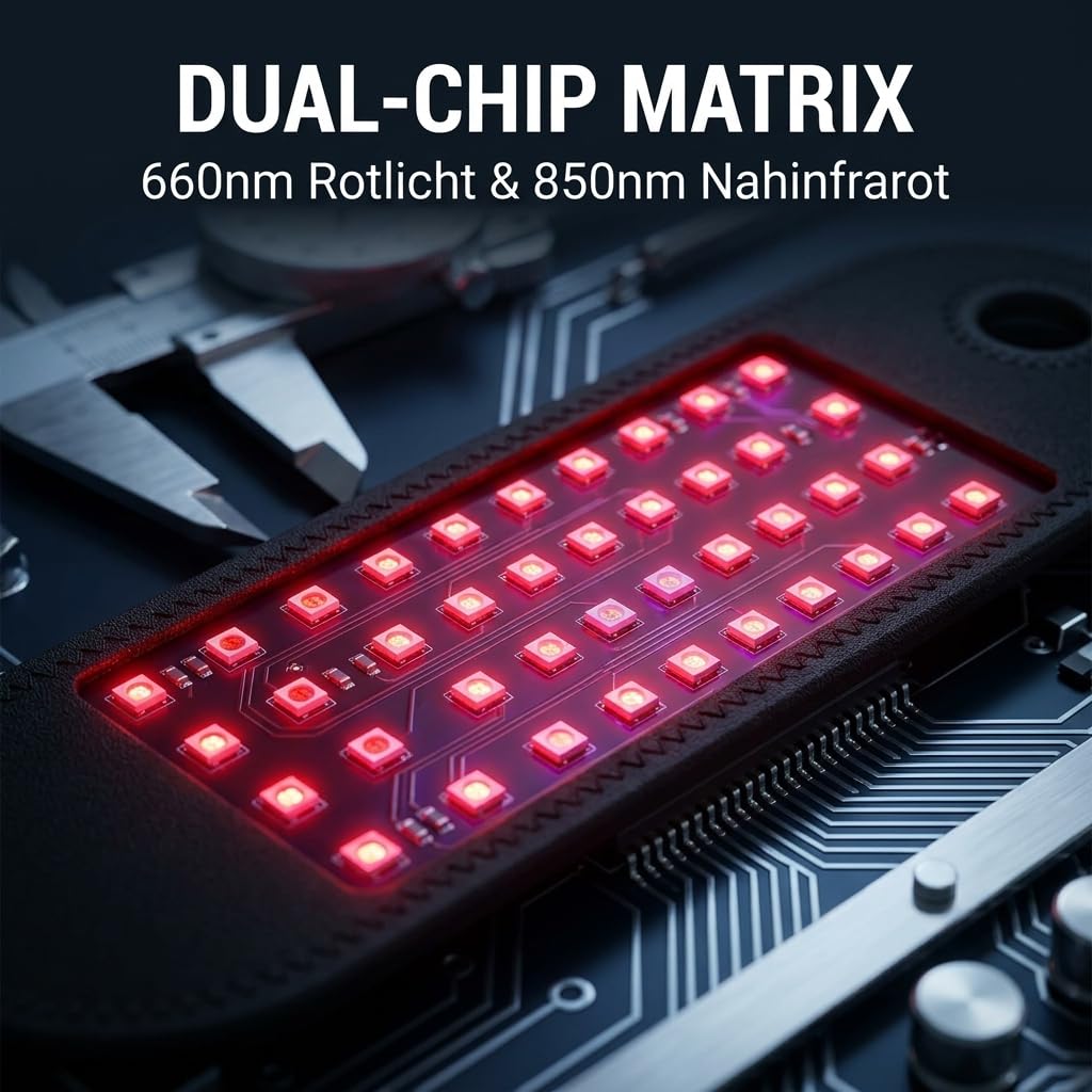 Rotlicht Therapiegerät Handgelenk – 660nm & 850nm Dual-Chip LED | Optische Tiefenpenetration mit 1200mAh Akku