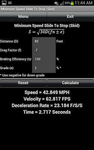Accident Reconstruction Calculator