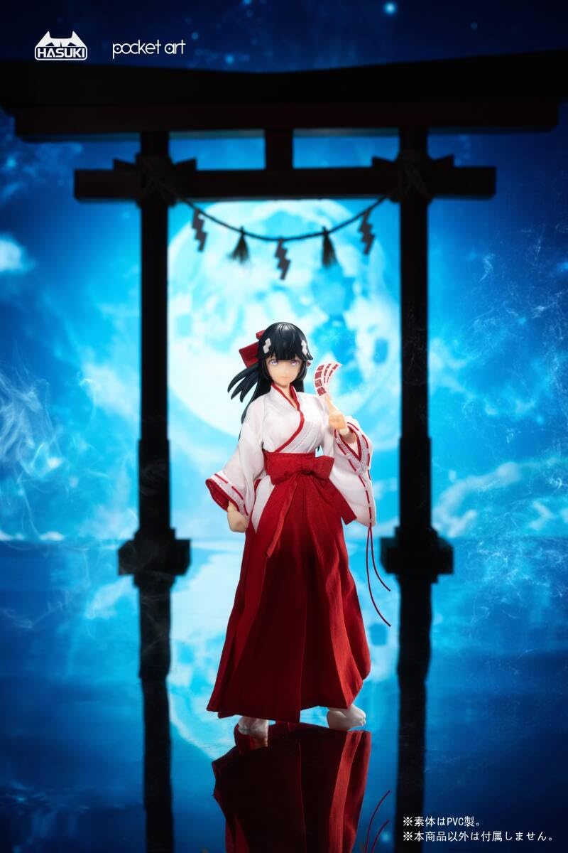 HASUKI Pocket Art 退魔の巫女 椿 1/12 アクションフィギュ pocket artシリーズ PA005 退魔巫女 ツバキ 1/12 完成品