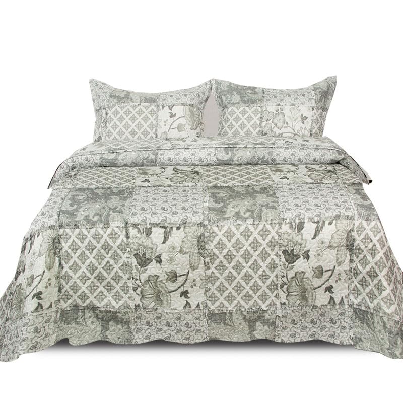 Cozy Haven Quilt Patchwork Bedspread 2 Piece Set โ Coverless Quilted Bedspread, Comforter Throw, Summer and All-Season Lightweight Bedding Sets, with 1 Pillow Sham (Rose Noir, Single)