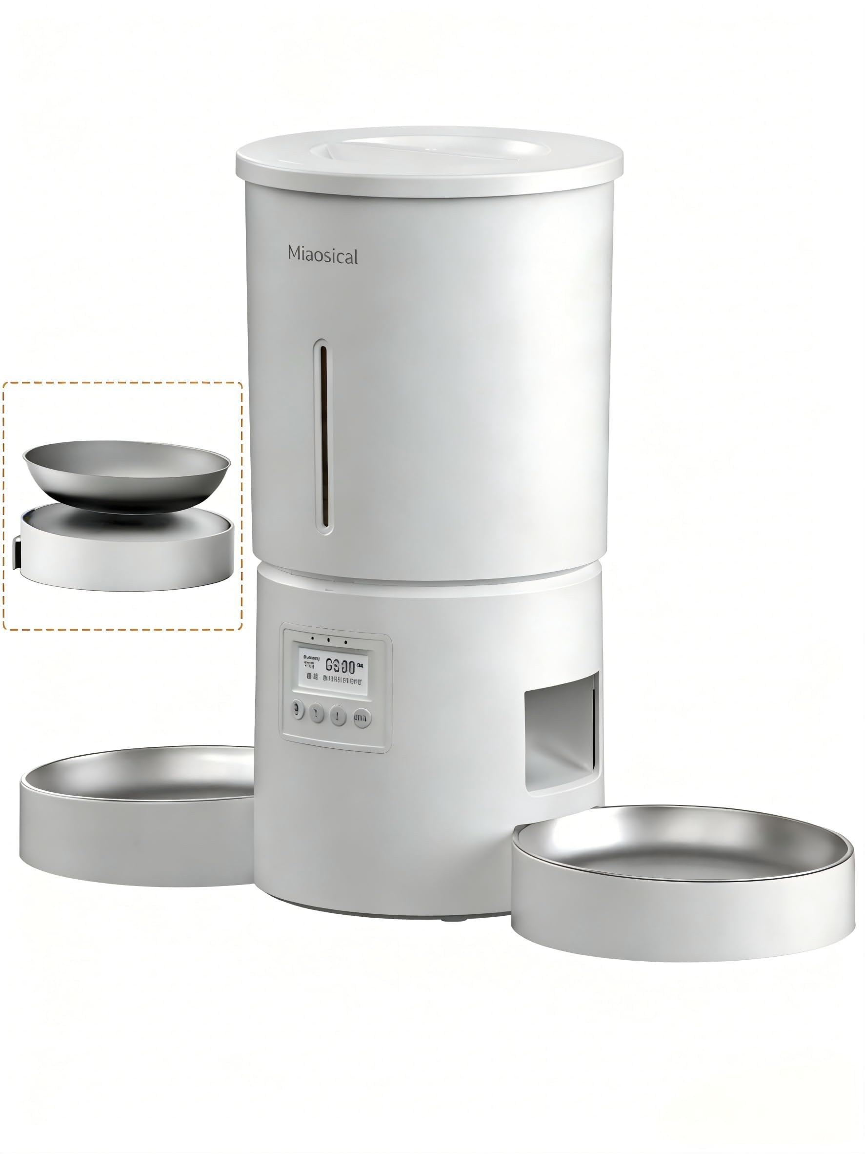 Automatic Cat Feeder 2 Cats, 4.2L Dry Food Auto Dispenser with Double Bowls,Dual Power Su…