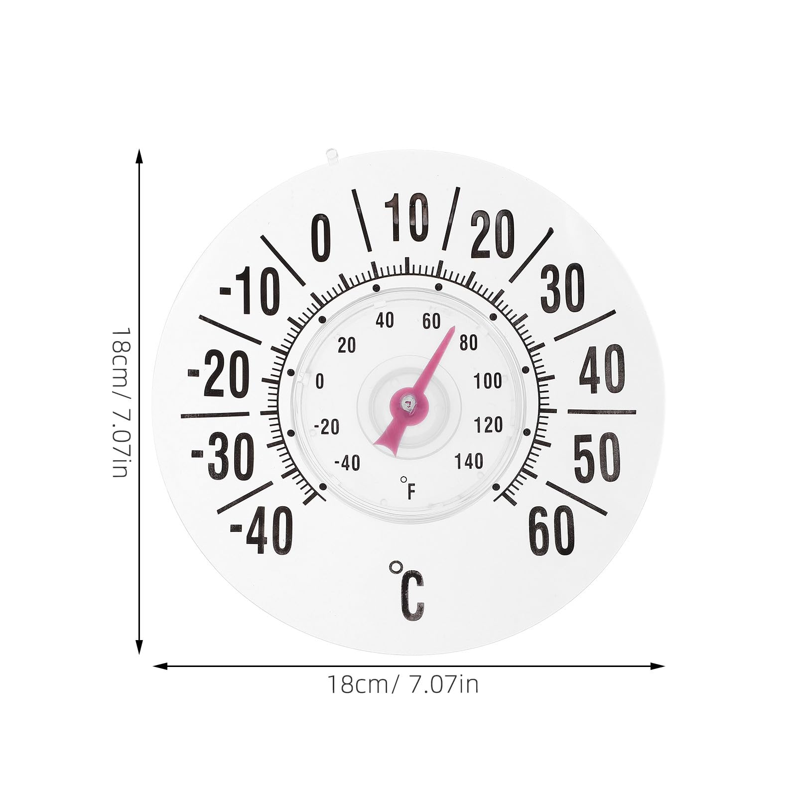 Yardenfun Termometro da finestra con ventosa, 2 pezzi - Indicatore di temperatura interna ed esterna in °F e °C - Termometro meteorologico di facile lettura per casa, ufficio, serra e garage