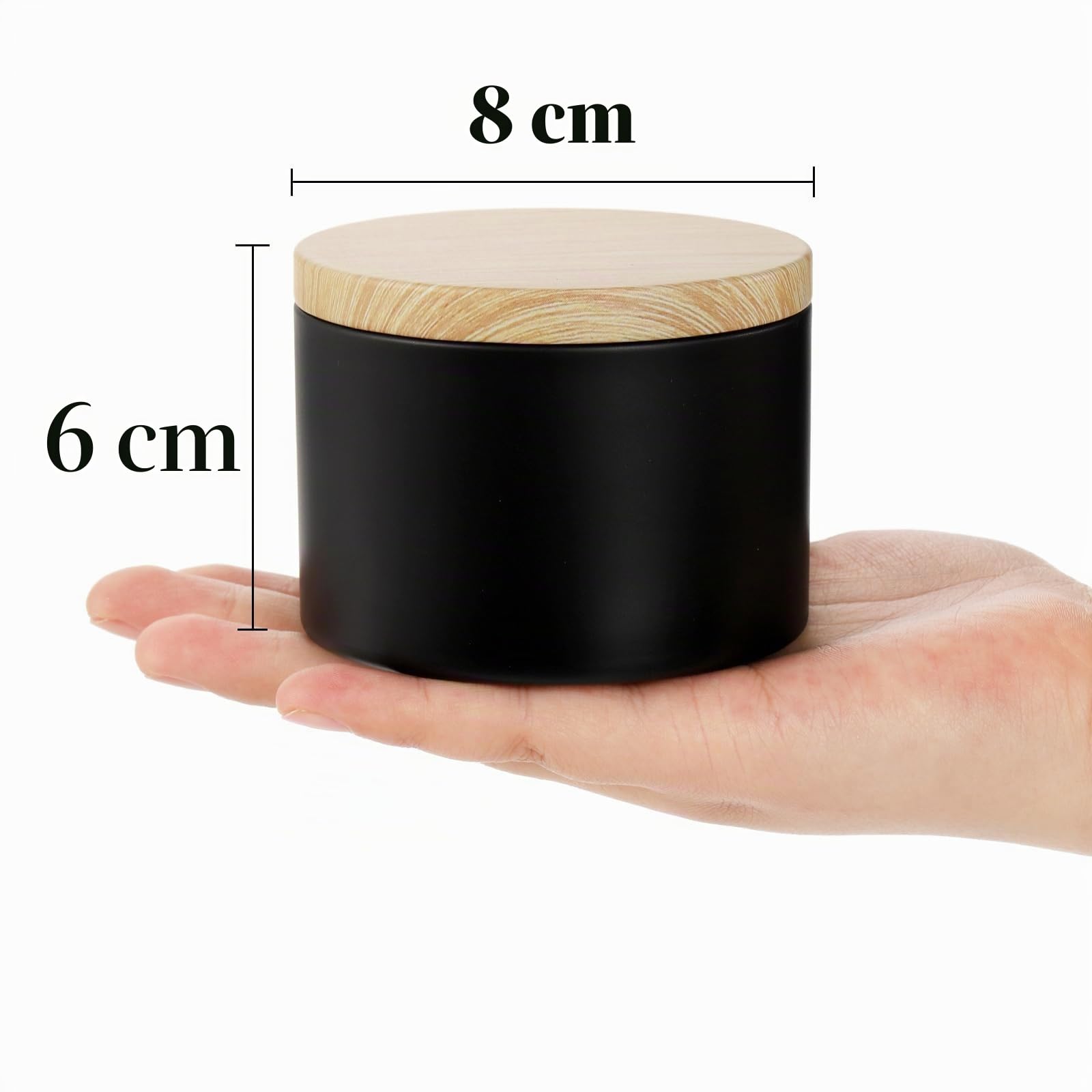 Pumtus Paquete de 24 latas para velas, tarros de vela negro mate de 8 onzas con tapas, recipiente de vela de metal para hacer velas, suministros de molde de velas redondas a granel para