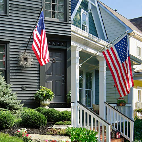 Chrider Flag Pole Kit, 6Ft Flag Pole With Bracket, Flagpole Kit American Flag With Pole Holder, Stainless Steel Outdoor Flag Pole For House Roof Garden Yard Truck (Black Flag Pole With Black Bracket) #TOP6