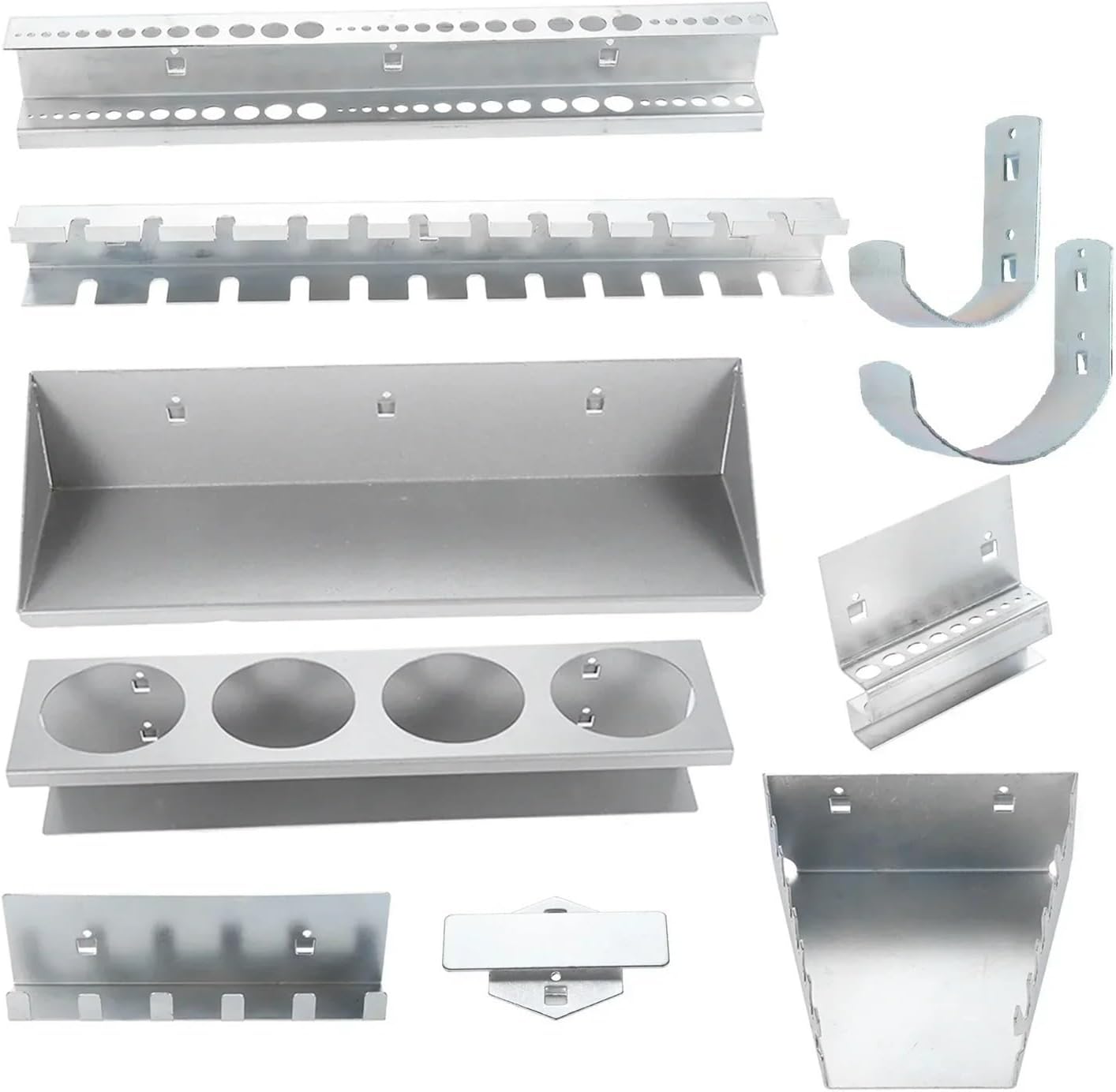 Hardware Tool Holder Hanging Rack Storage Shelf Wall-Mounted ho/*le Board Hooks Fit Wrench/Drill/Pole/Screwdriver/Socket Organizer(145mm Wrench Rack)