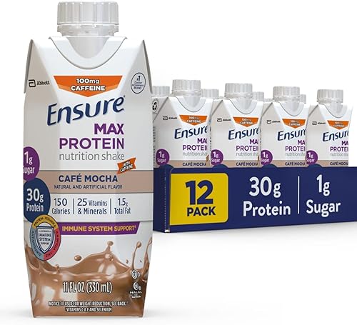 Miniatura 6 de Ensure Max Protein Nutrition - Batido nutricional de 11 onzas líquidas, 12 unidades & Max Protein Nutrition Shake, 11 onzas líquidas (paquete de 12)