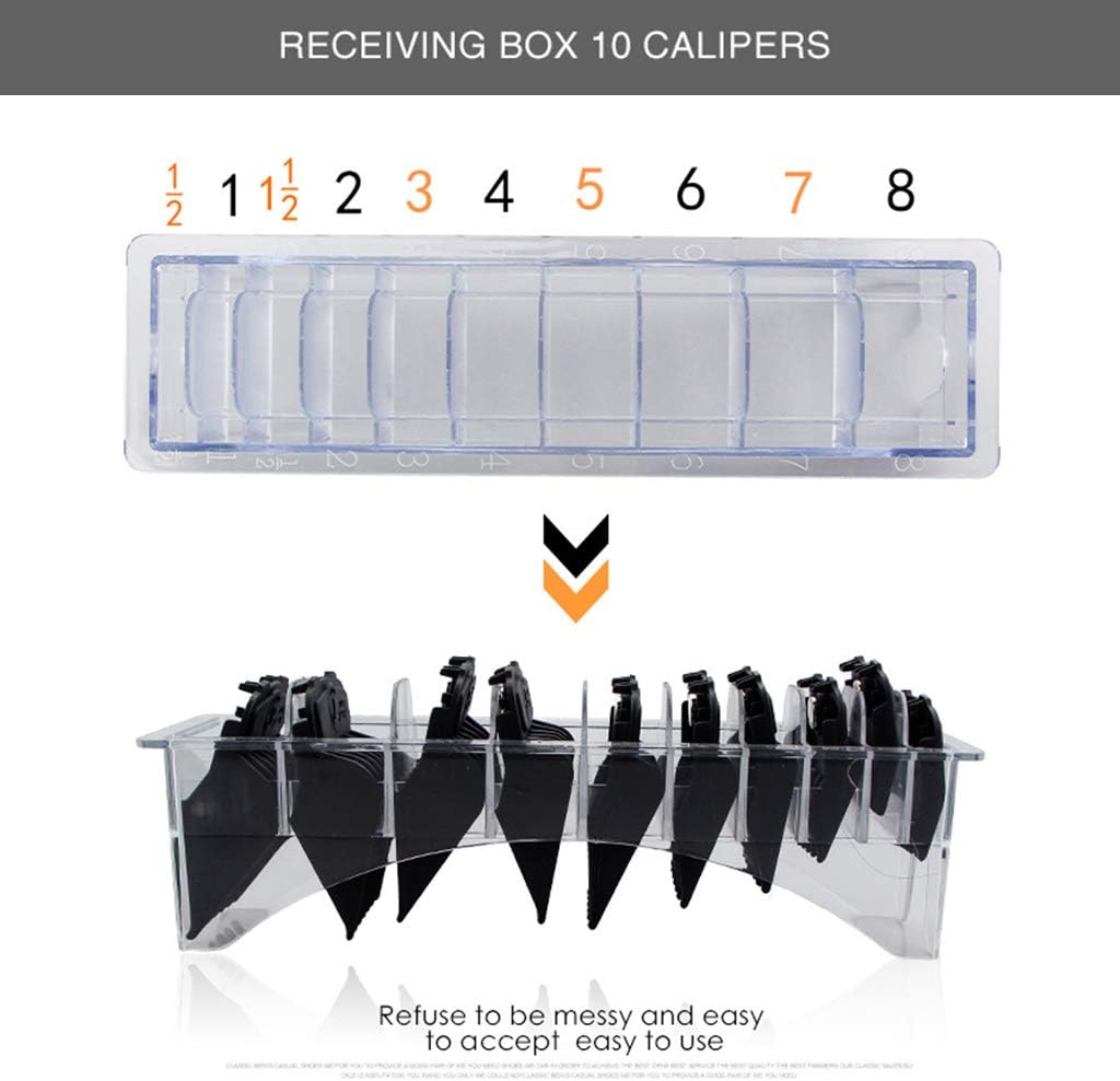Universal 8/10 Grid Base Hair Clipper Limit Comb Storage Box Caliper for Case Guide Hair Styling Comb Organizer Tool Barber Accessories