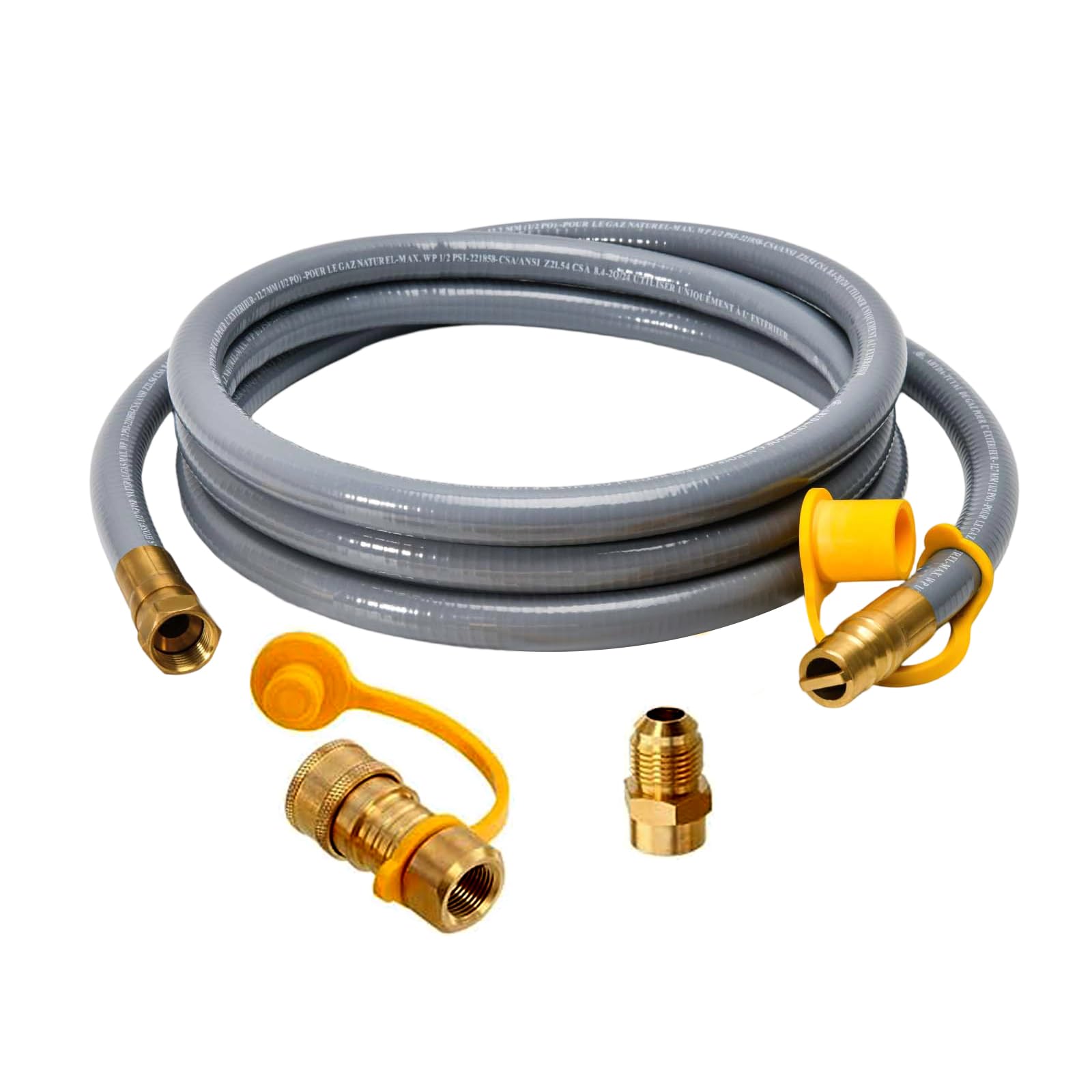ABYDA Tubo flessibile per gas naturale a bassa pressione con attacco rapido, per barbecue, grill, forno per pizza, riscaldatore da terrazza e molto altro ancora, kit di conversione da propano a gas