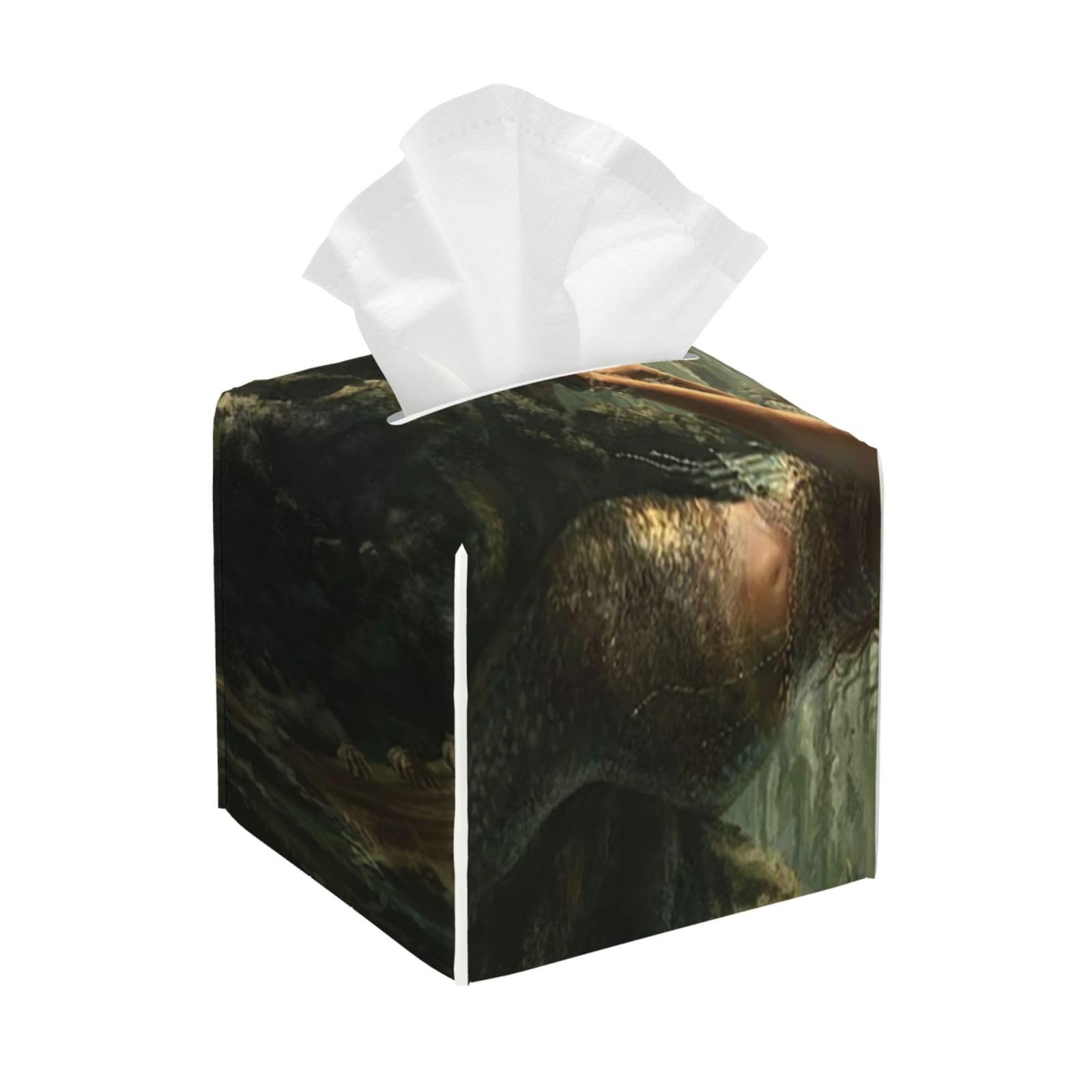 Beautiful Mermaid Art Abstract Sea and Boat PVC Cube Tissue Pack for Home Office Bathroom Use