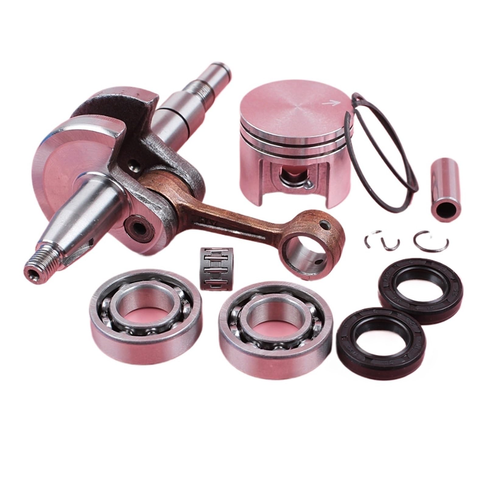 Cigüeñal, for STIHL, MS180 018 MS 180 Pistón de 38 mm, cojinete de pasador de 10 mm, sello de aceite, cojinete de aguja, pieza de repuesto for motosierra Kit de sello de aceite para motosierra