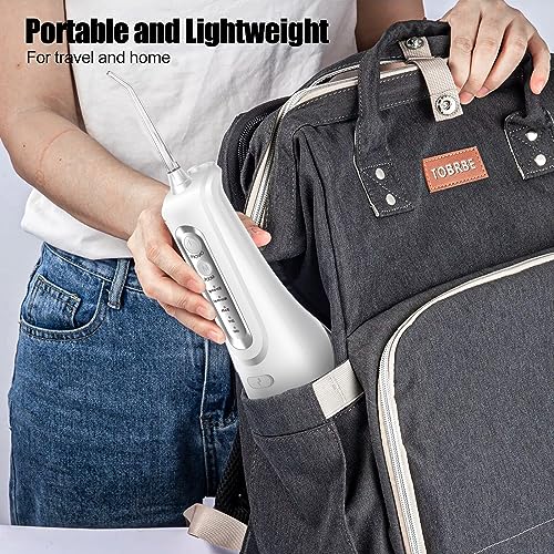 Munddusche Kabellos 4 Reinigungsmodi 4 Jet-Tipps, IPX7 Wasserdicht und USB Wiederaufladbarer Elektrische Zahnreiniger für Reise und Homful, Kieferorthopädischer, Zahnpflege – Bild 8