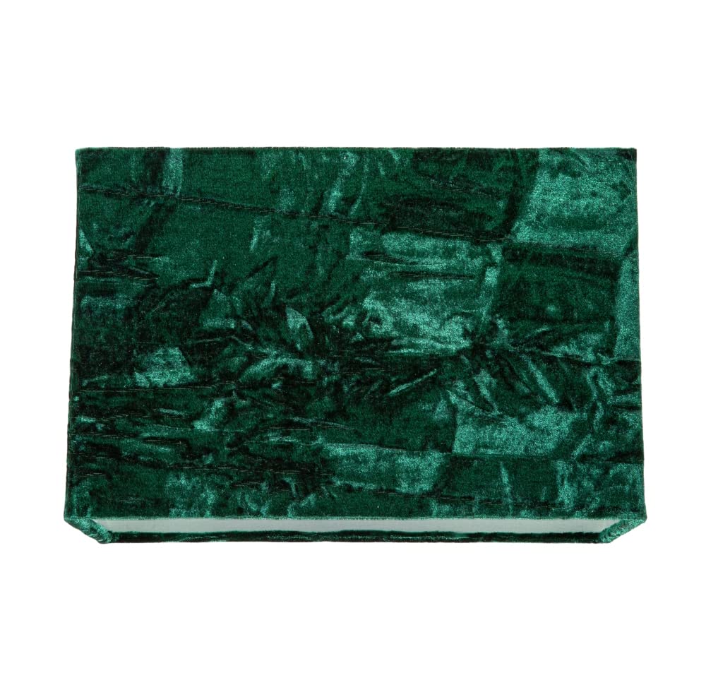 Rackhams Green Contemporary Designer Forest Crushed Velvet Fabric Rectangular Lamp Shade