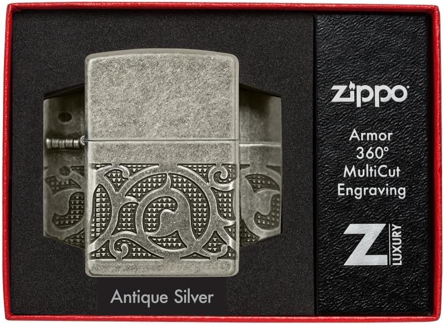 Encendedor Zippo personalizado con grabado - Plata antigua miniatura 7