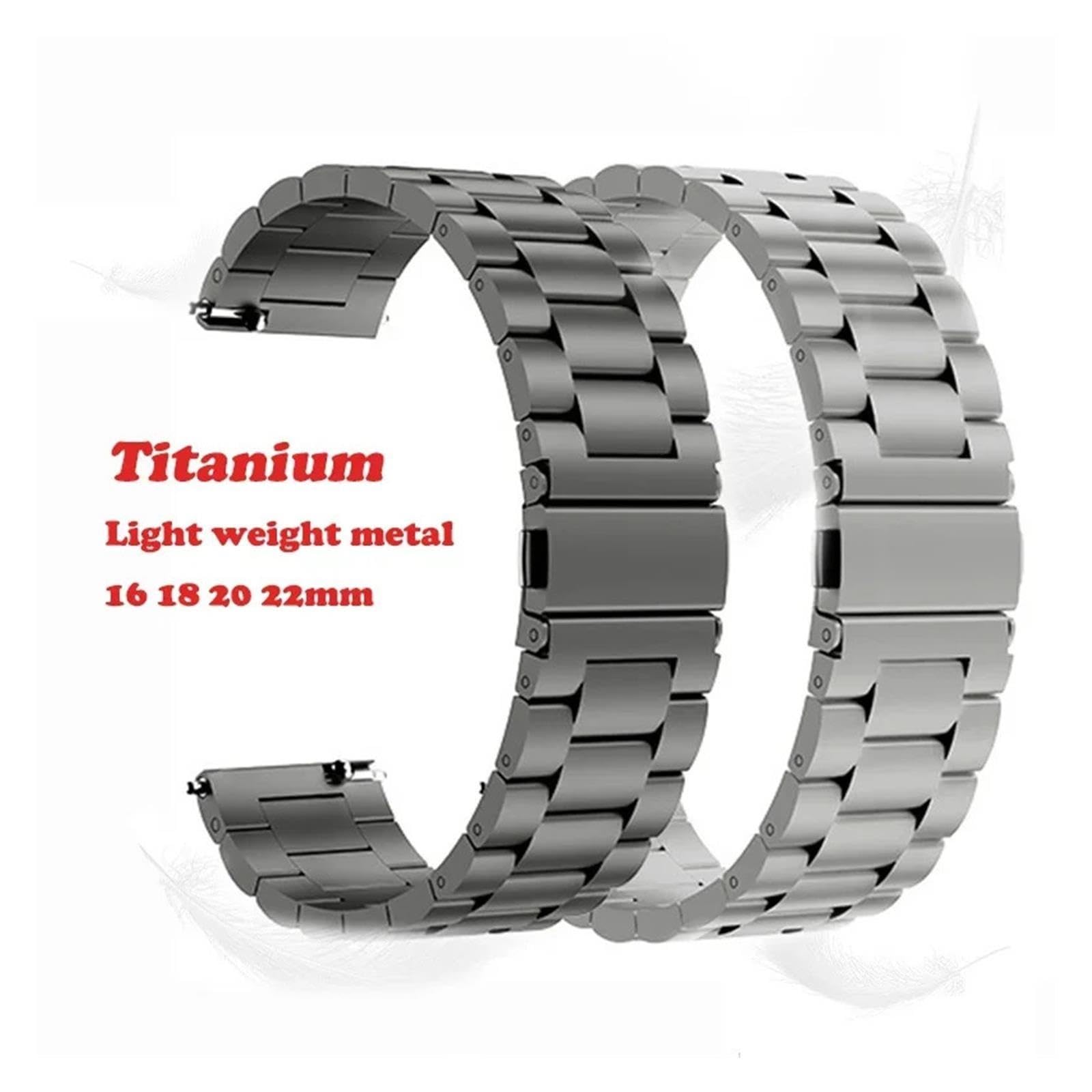 Cinturino for orologio in titanio da 1 pezzo, 22 mm, 20 mm, 18 mm, 16 mm