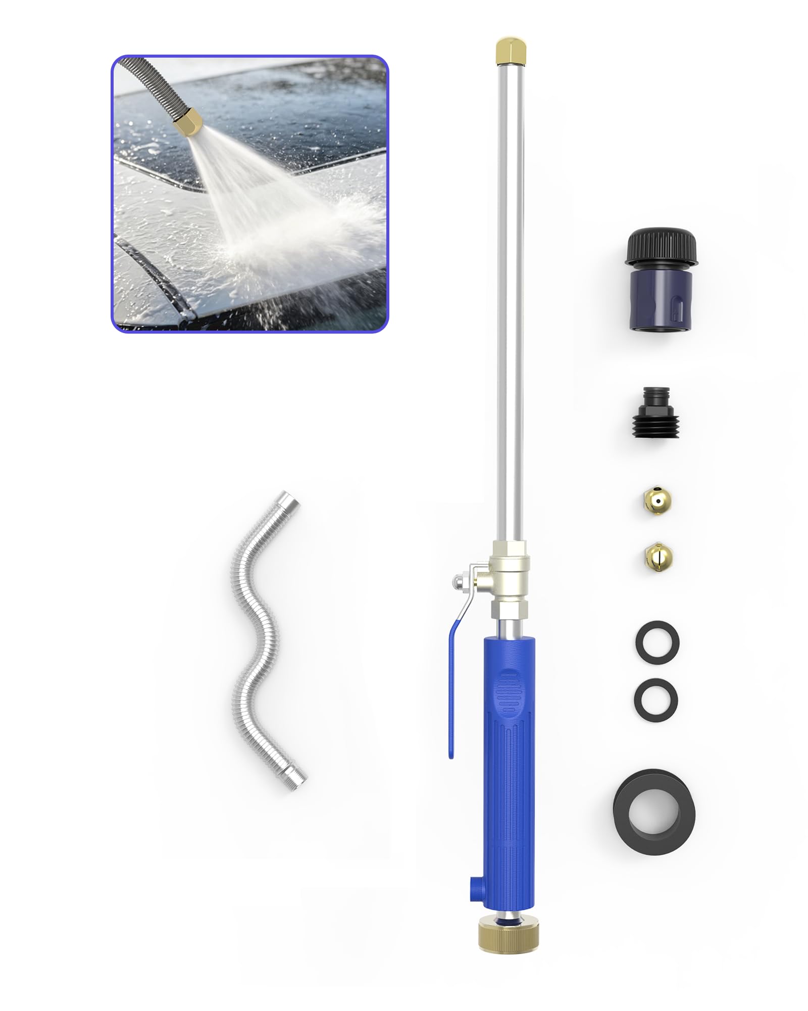 Photo 1 of ***MISSING PARTS***
Extendable High Pressure Power Washer Wand for Garden Hose,Jet Nozzle Hydro Jet Washer Tool (17"-26" Adjustable) with Nozzles & Quick Connectors for Gutter Cleaning Car Wash Patio Lawn Watering (9)