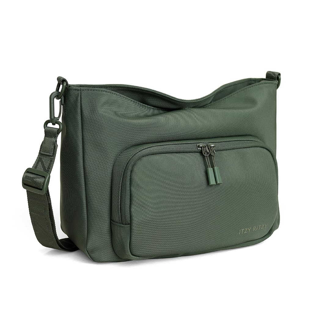 Itzy Ritzy Belong Cargo Caddy - Attaches to Stroller or Wagon; Also Includes Shoulder/Crossbody Strap (Green)