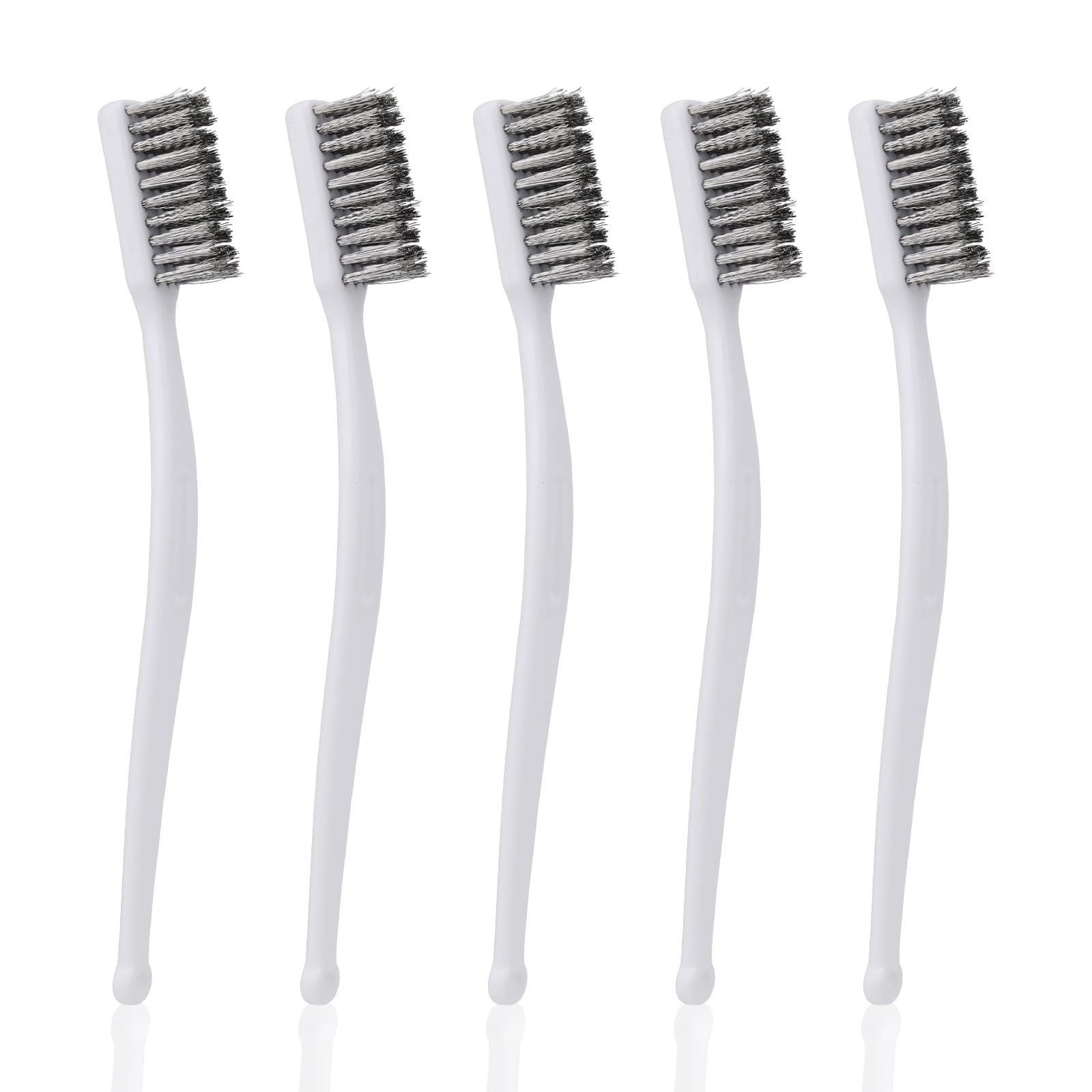 5pcs Wire Brushes for Cleaning 7.09in Long Stainless Steel Metal Wire Brushes Reinforced Bristle Mini Small Brush Set Tools for Kitchen Industrial Welding Slag Walnut Carving Gaps Rust Removal