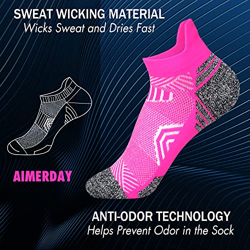 Aimerday Athletic Ankle Womens Socks Running Compression Socks For Women Cozy 5 Pack Low Cut Performance Soft Tab Socks #TOP3
