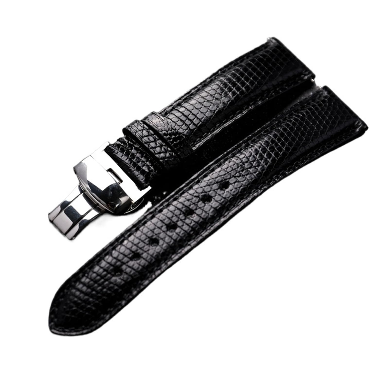 Cinturino in pelle con chiusura a farfalla da 18, 19, 20, 21, 22 mm, cinturino a sgancio rapido, marrone e nero, da uomo.