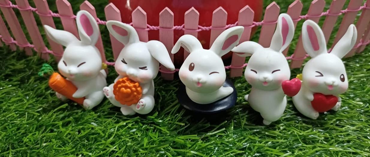 Crazy Pots Miniature Resin Bunnies with Ears Up Fairy Garden Toys Accessories - Set of 6 (B0B1WMHB99) Amazon Price History, Amazon Price Tracker