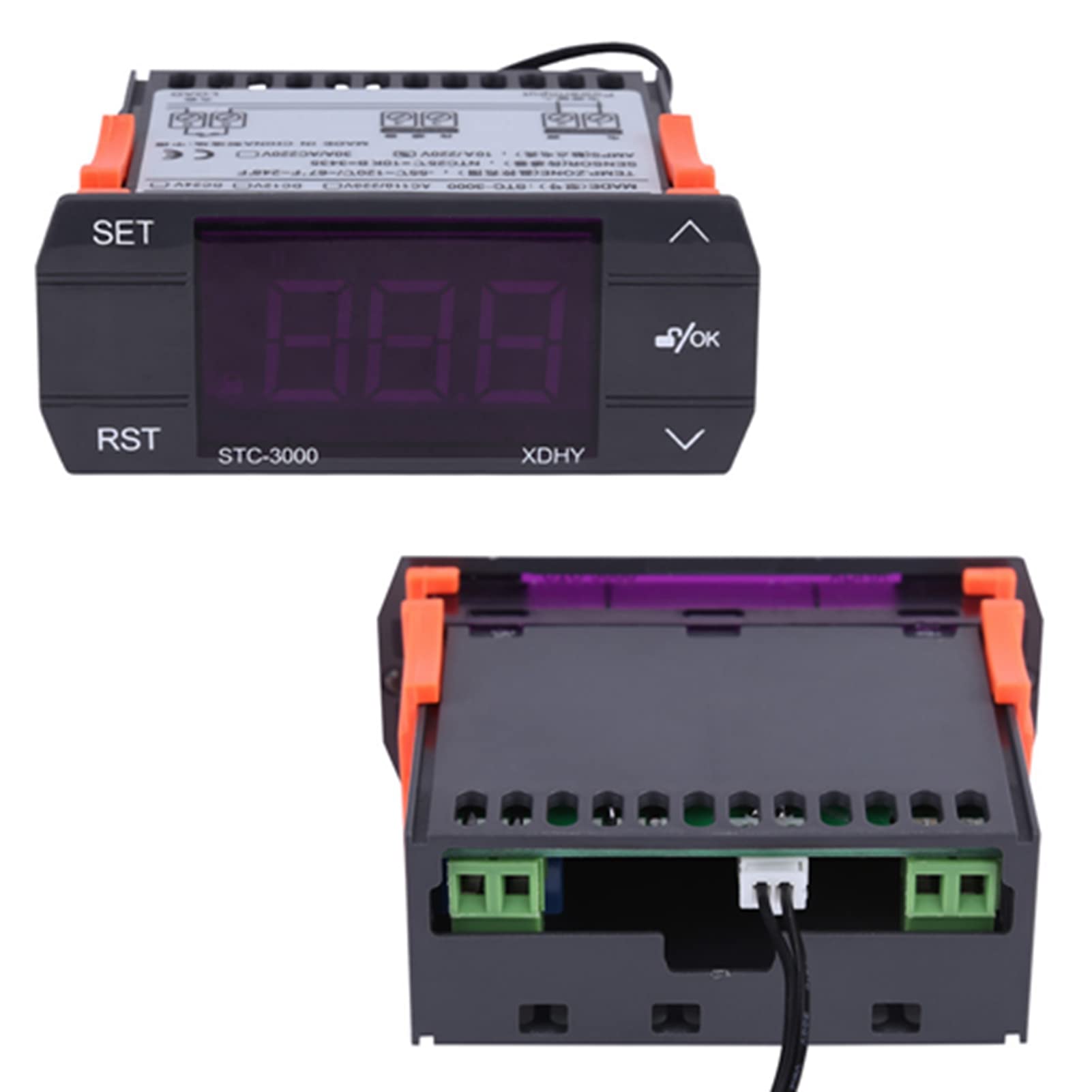 Shopping Spree Temperature Controller, Stable STC-3000 Thermostat for Farms for Greenhouse for Refrigeration House(110-220V30A, 12)