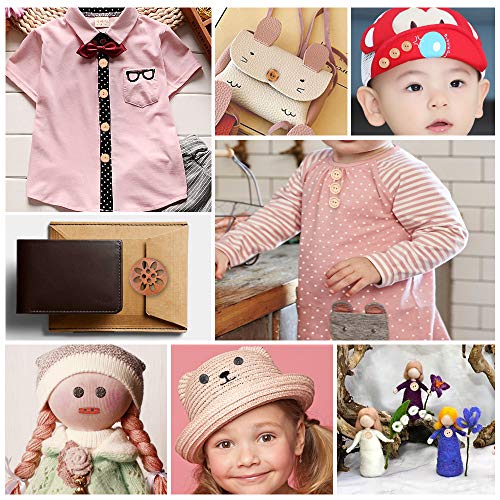 Assorted Wooden Buttons, 120Pcs Wooden Handmade Buttons, Wooden Sewing Buttons Art Diy Craft Supplies With Box #TOP6