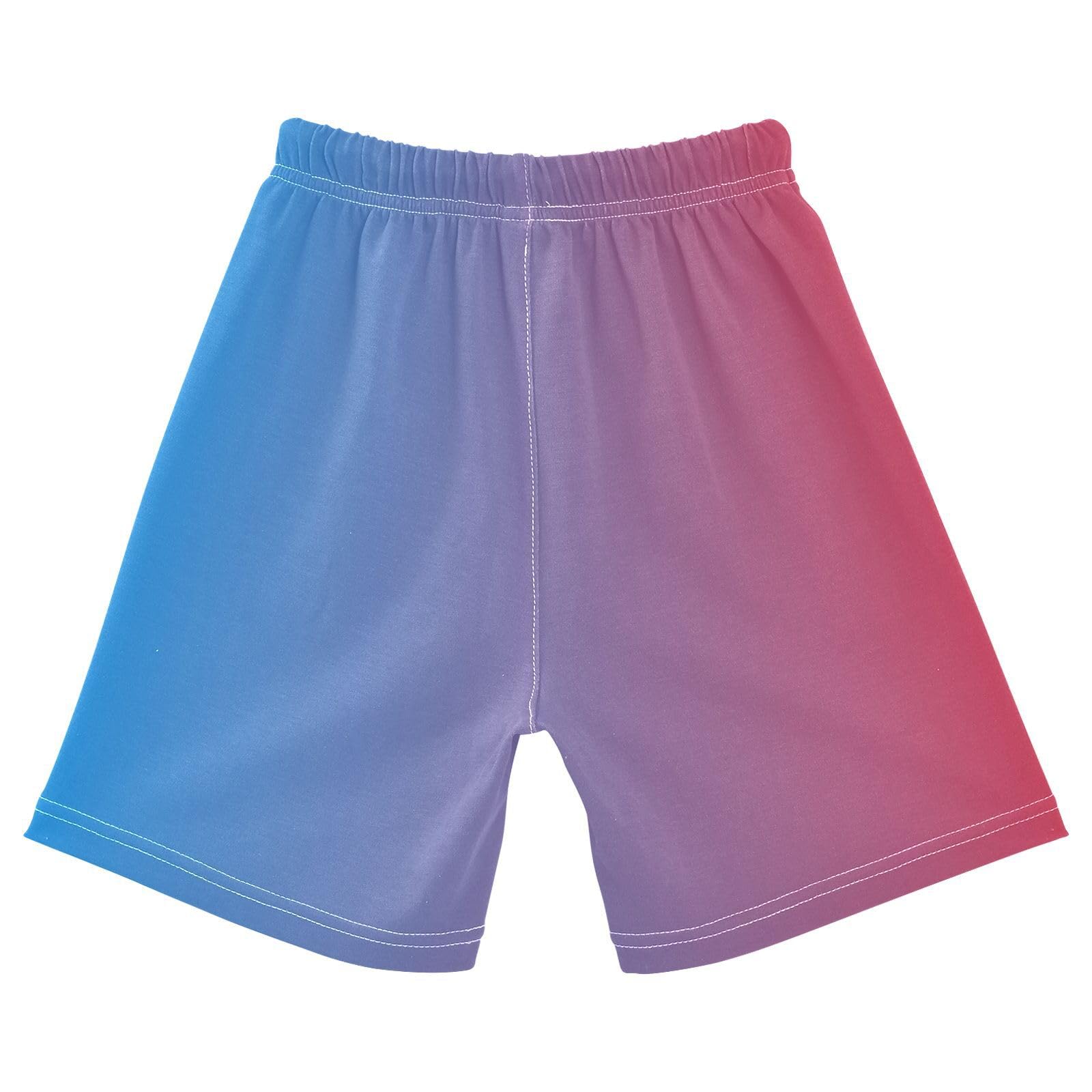 J JOYSAY Light Blue Red Gradient Toddler Baby Boy Shorts Running Athletic Shorts with Drawstring Elastic Waist Toddler Boys Shorts for 3T Boys Baby