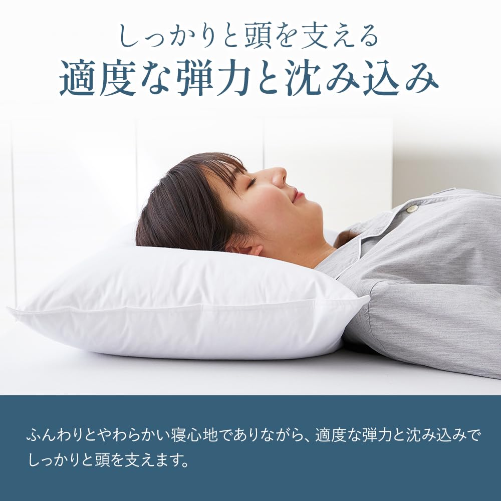 東京西川 枕 ワイド 70cmx50cm ダウン85％ フェザー15％ ファインクオリティプレミアム ダウン・フェザー＆わた枕 (ワイド／中