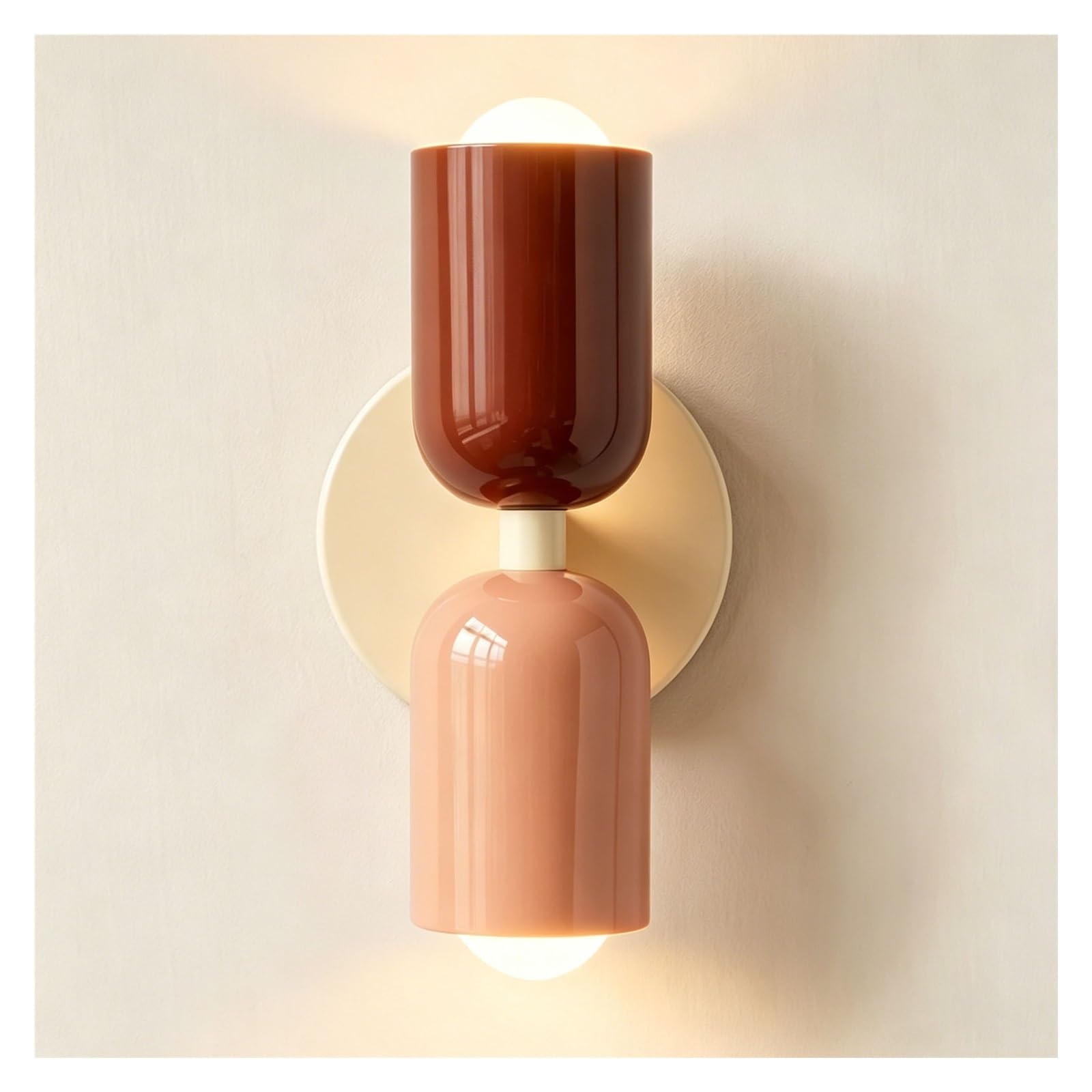 LUOYAOB Vintage Double Head Wall Sconce Wall Mounted Light Metal Wall Lamp Bedroom Hallway Bathroom Indoor Outdoor Wall Lighting Fixture Home Decor Warm Ambient Light Red Pink(Red+Pink)