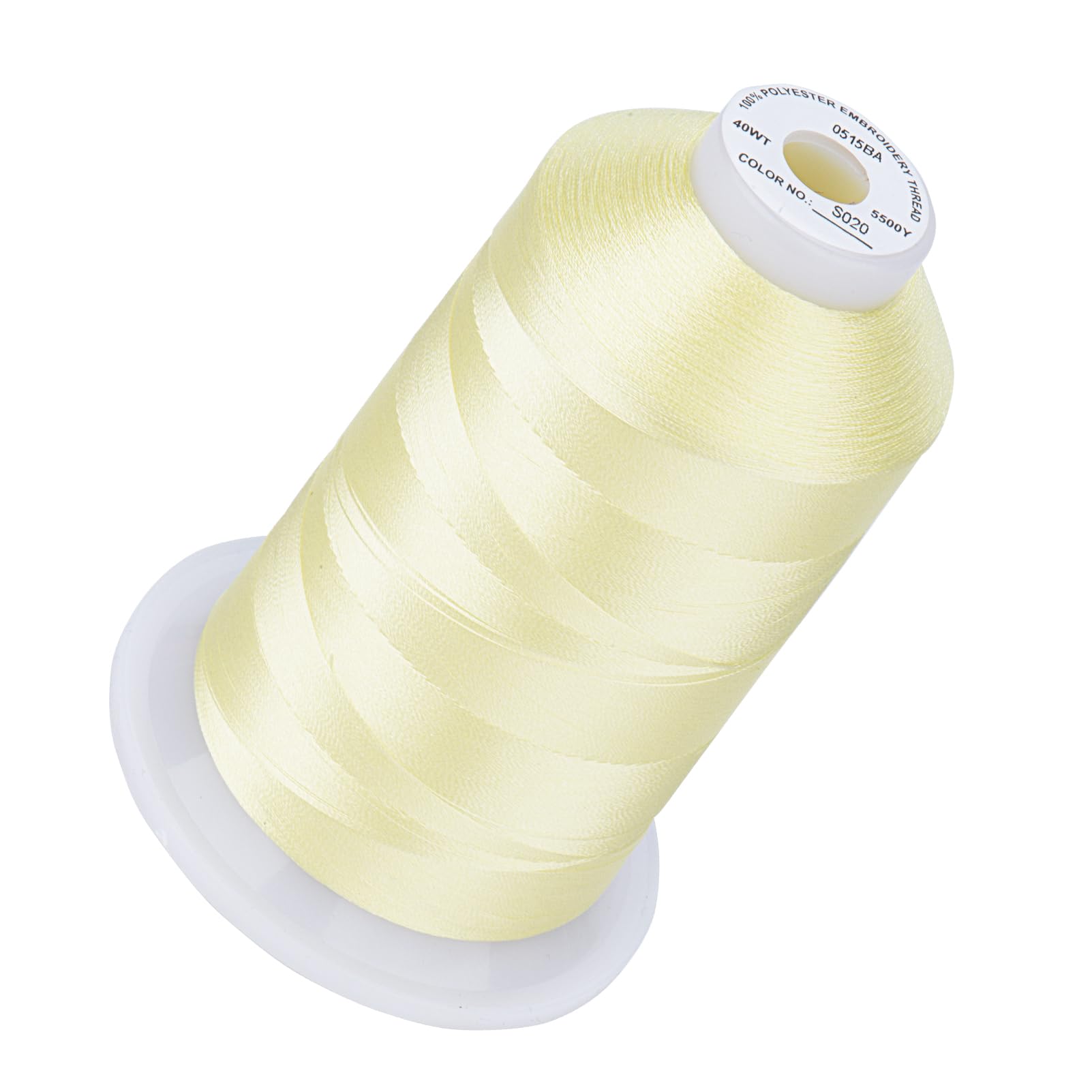 Simthread 5500Yds/5000M 40WT Polyester Embroidery Thread Soft Lemon S020