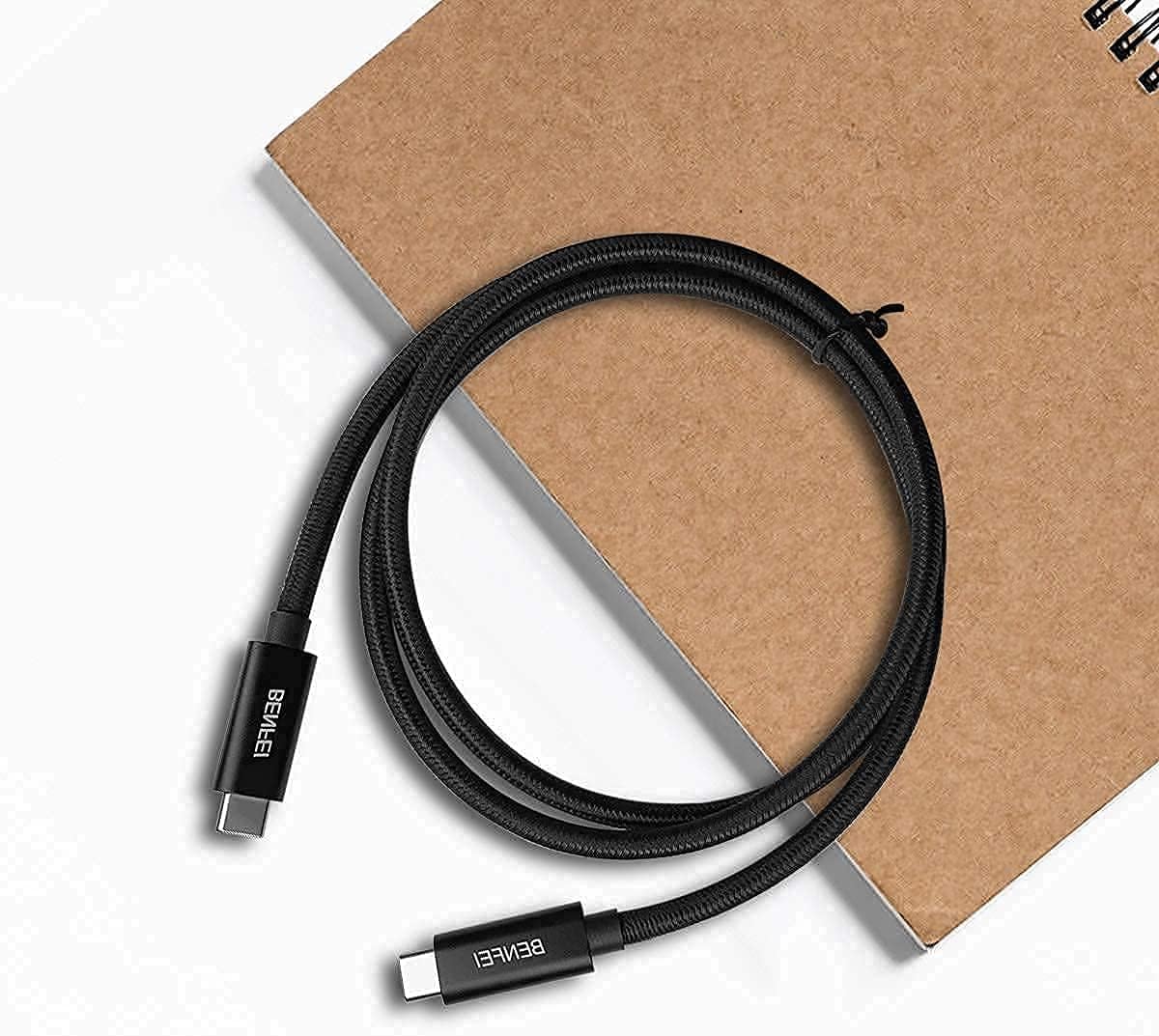 BENFEI USB 3.1 Type-C Gen 2 Cable, USB C Gen 2 Cable/USB-C Gen 2 Cable with 4K Video and Power Delivery - Black with Braided Nylon, 3.3 Feet