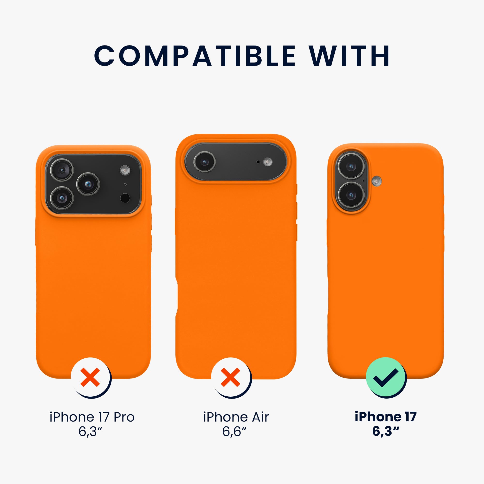 kwmobile Cover per iPhone 17 Custodia - Back Case per Smartphone in Silicone TPU - Protezione Gommata - arancia fruttata