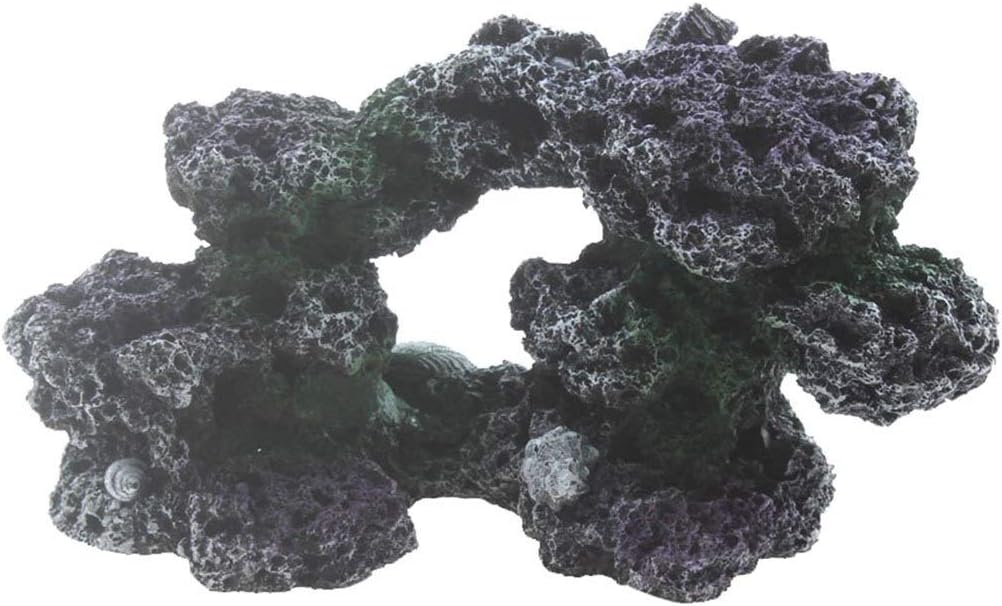 emours Aquarium Imitation Coral Reef Rock Base Cave Decor Medium