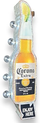 Corona - Letrero LED de marquesina de doble cara inspirado en la vendimia, decoración de pared retro para el hogar, sala de juegos, bar, cueva de
