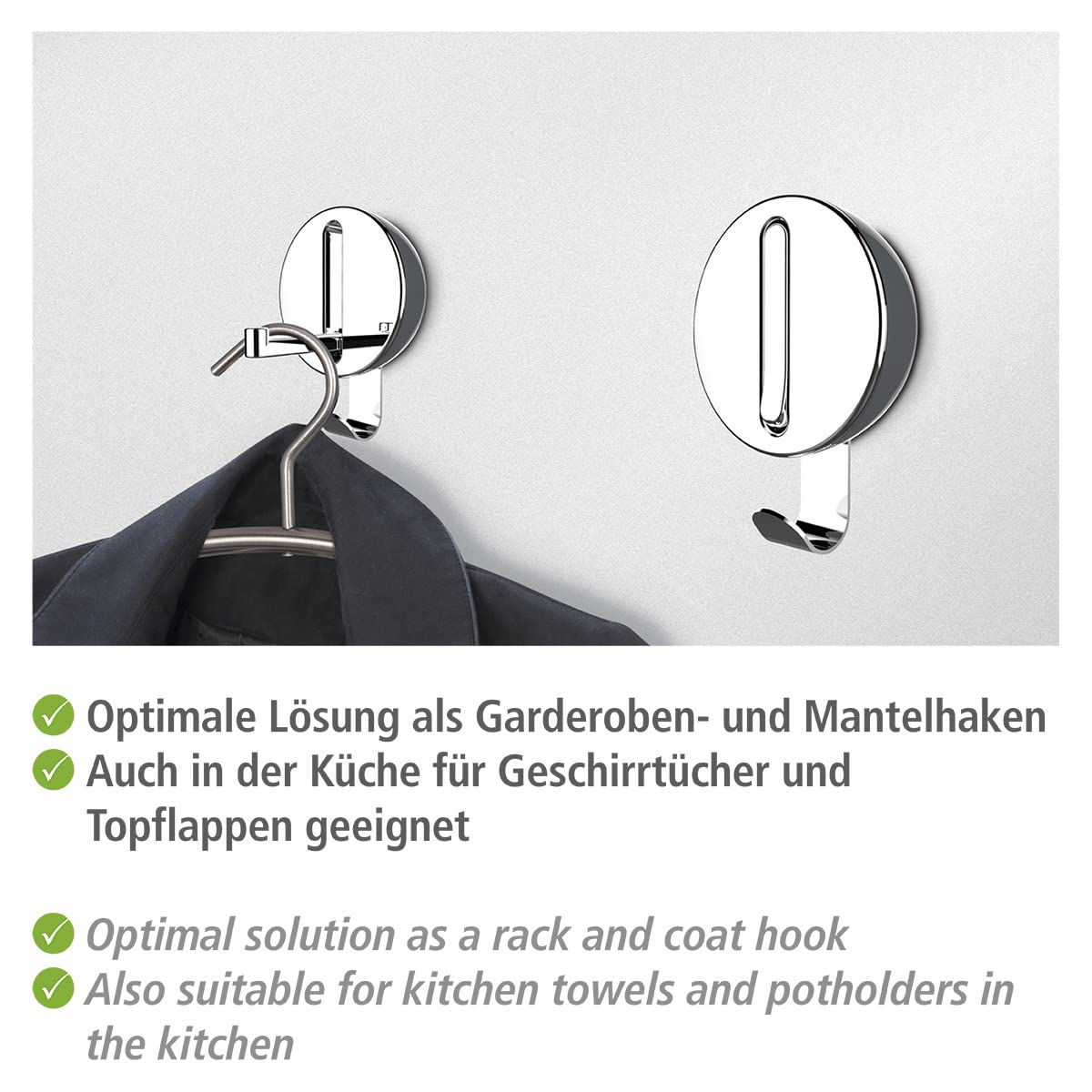 WENKO 50576100 Hook Dark Grey, 8 x 12 x 2.5 cm, 8 x 12 x 2,5 cm - Image 4
