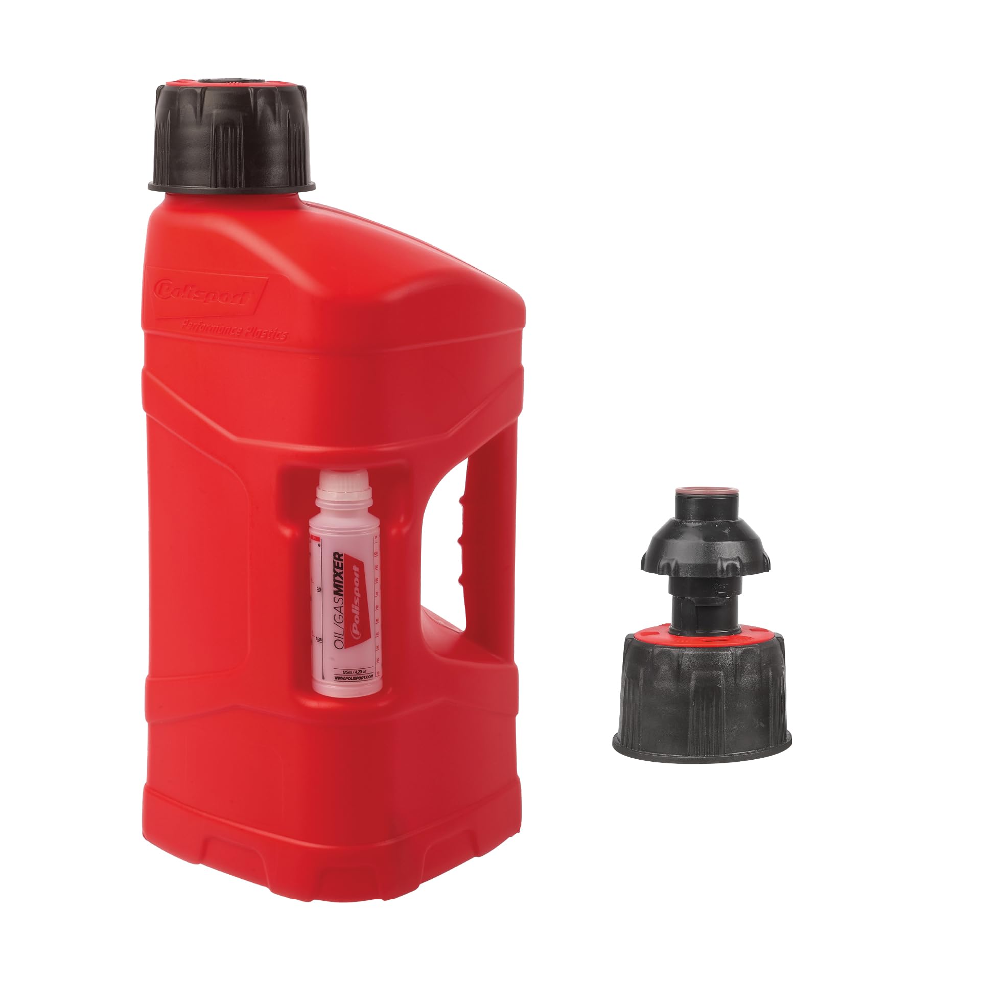 POLISPORT 8464600002 - ProOctane bidón de gasolina de 10L homologado con sistema de llenado rápido duradero y resistente con tapón a prueba de derrame en color rojo