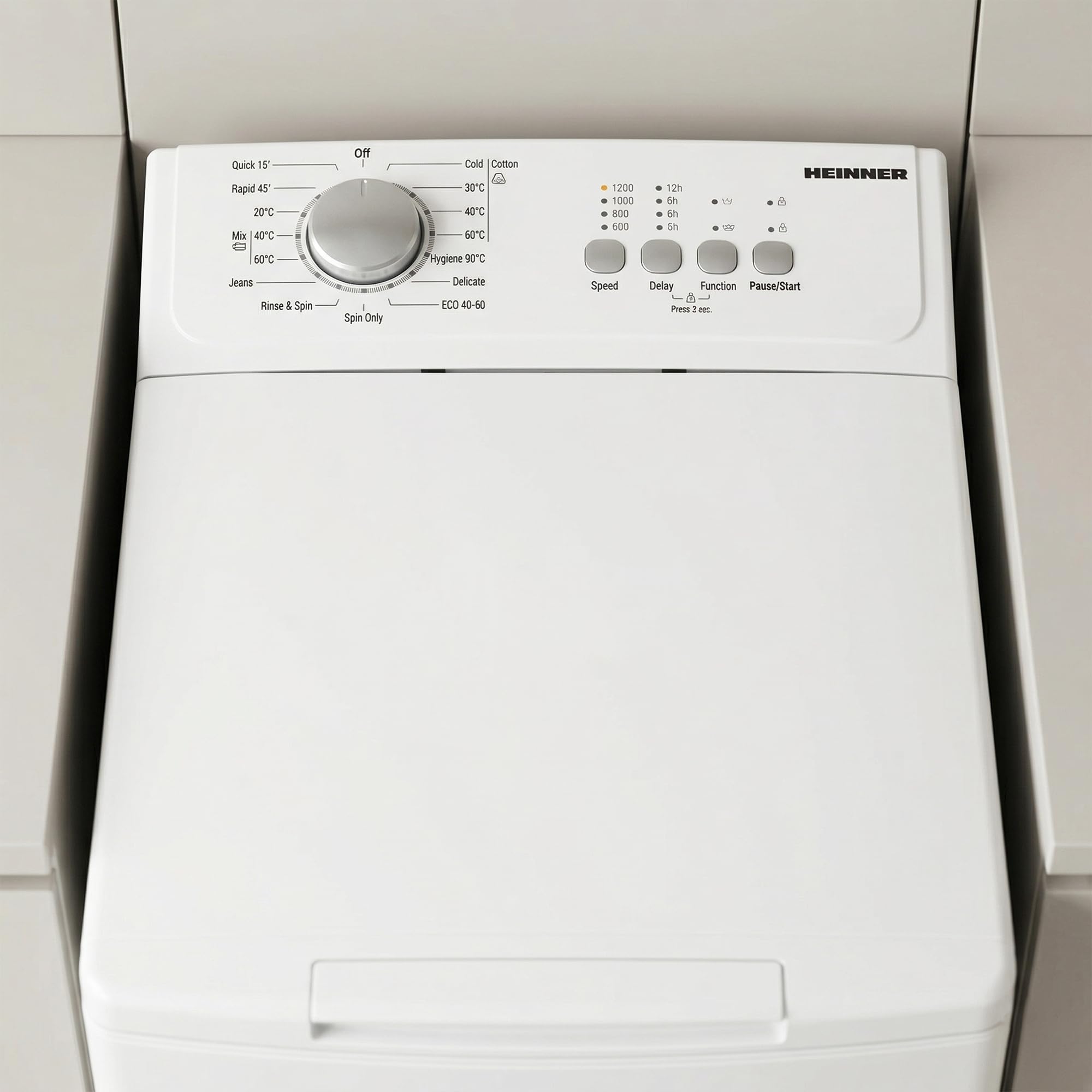HWM-TL7012C++ 7 kg Toplader-Waschmaschine, 1000 U/min, 15 Programme, Energieklasse C, kompaktes Design mit Soft-Close-Deckel, 5 Jahre Garantie (7 KG)