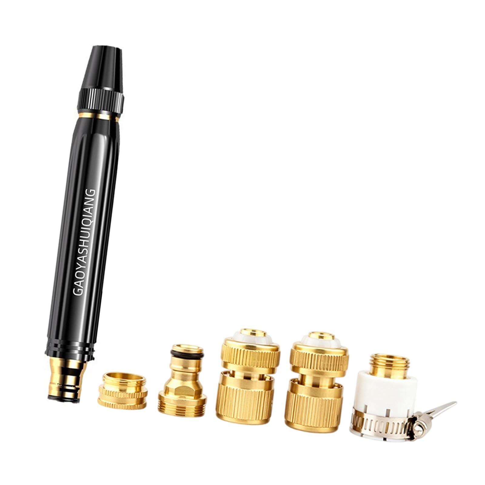 Pressure Hose Nozzle Featuring 5 Interchangeable Metal Attachments for Various Needs Car Washing Sprayer