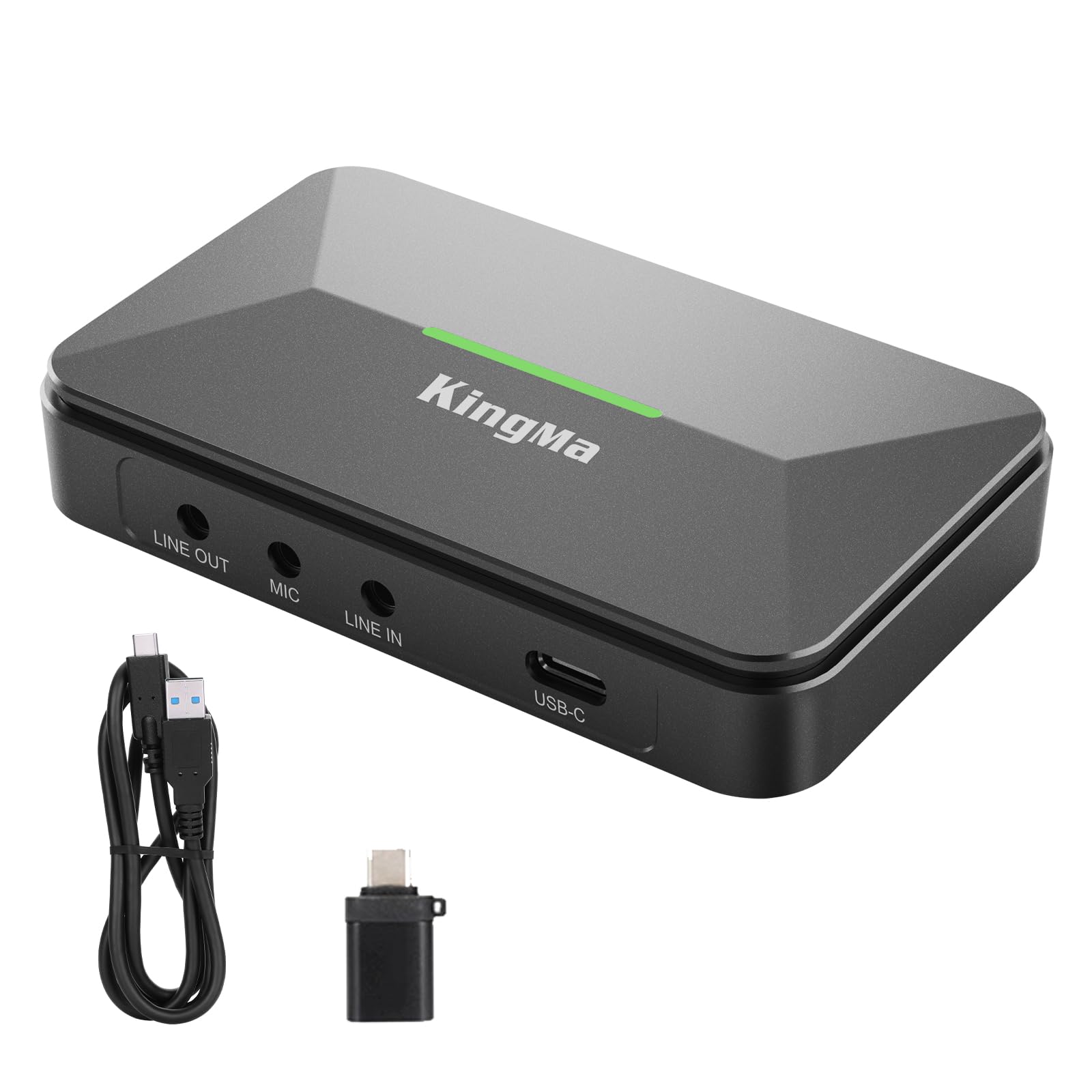 King Ma Scheda di acquisizione video, 1080p 60 Hz, USB C a USB 3.0, scheda di acquisizione audio HD, scheda di acquisizione di giochi per TikTok Live Streaming, registrazione video, funziona con