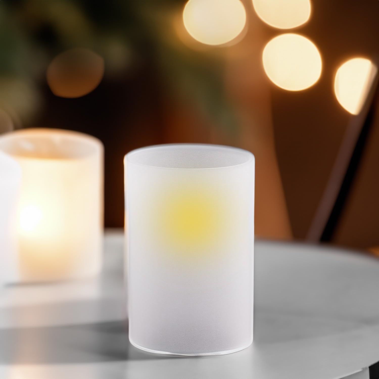 WGVI Hurricane Candle Holder Sleeve, W: 5", Ht: 8", Frosted Glass Cylinder Open Both Ends, Chimney Tube Shade, 2 Pieces - Image 6