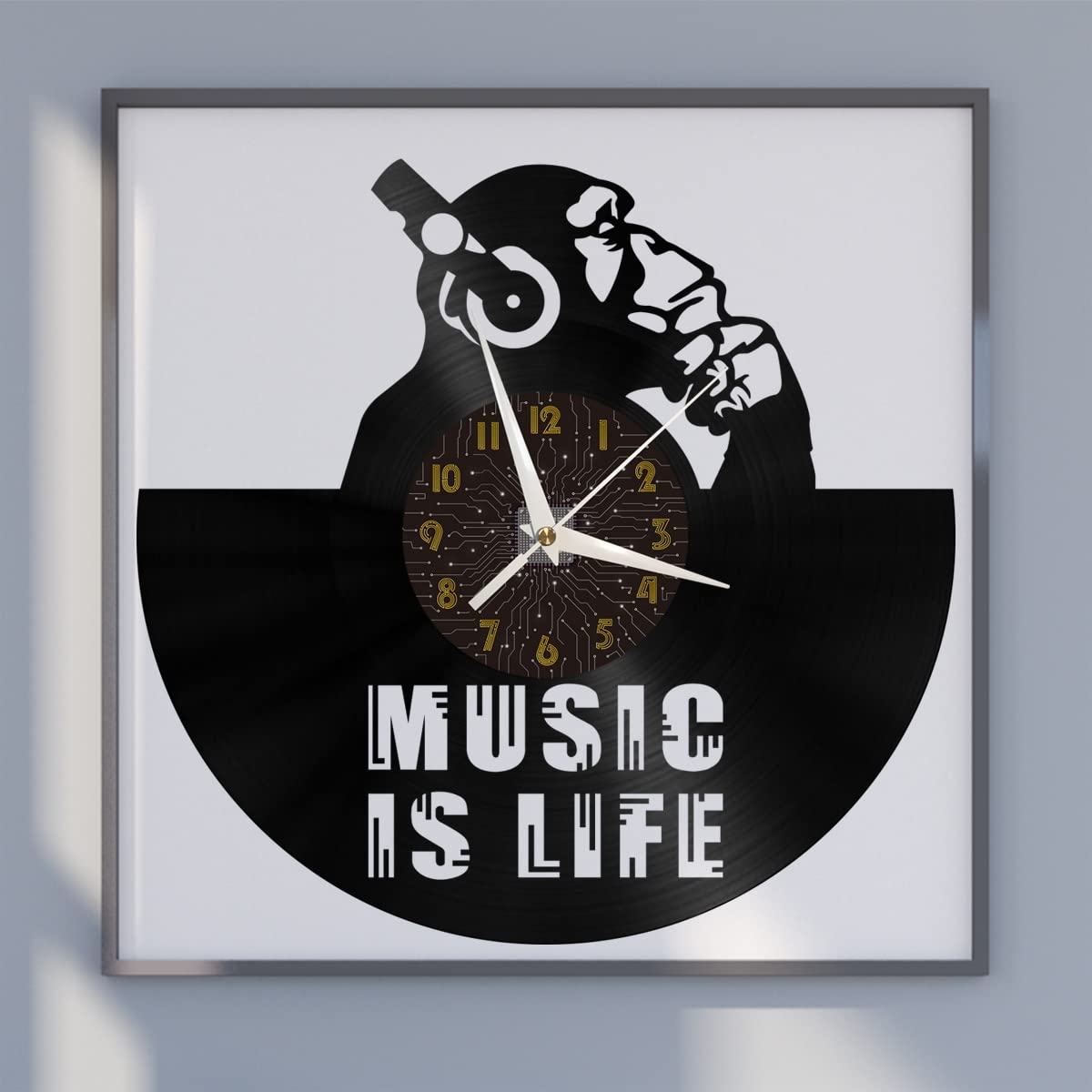Horloge murale anti tic-tac en vinyle de chimpanzé pour un sommeil sans bruit