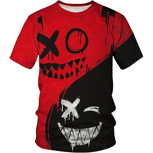 Keasmto 3D Print Cool T Shirts Graphic Design Casual Summer Short Sleeve Fashion Tees Shirt for Men Women