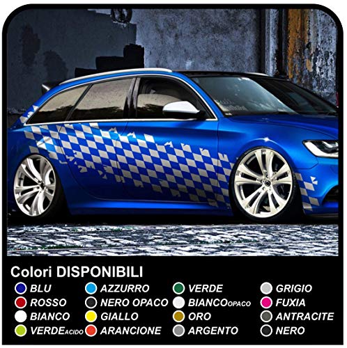 Adhésif latéral échiquier blanc satin 350 cm pour covering de bus