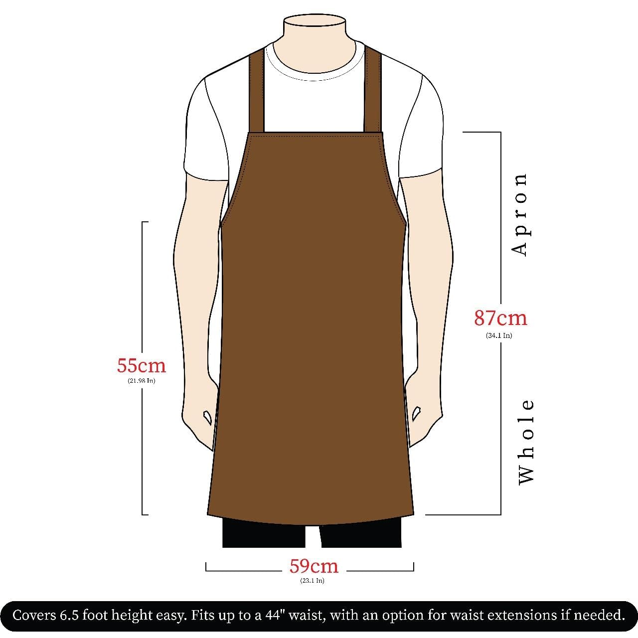 Delantal de cuero de grano completo de cera negra para carnicero, delantal de chef, delantal de barbacoa, delantal de peluquería, delantal de carpintería, regalo, Negro, Taille unique