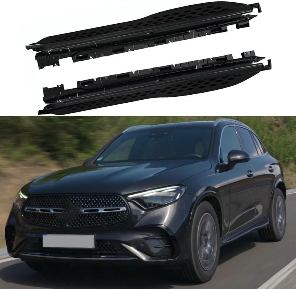 FTAPACCE 2PCS Side Steps Running Boards Nerf Bars Side Pedals Fits for Mercedes Benz GLC 300 X254 2023 2024 Aluminum Black