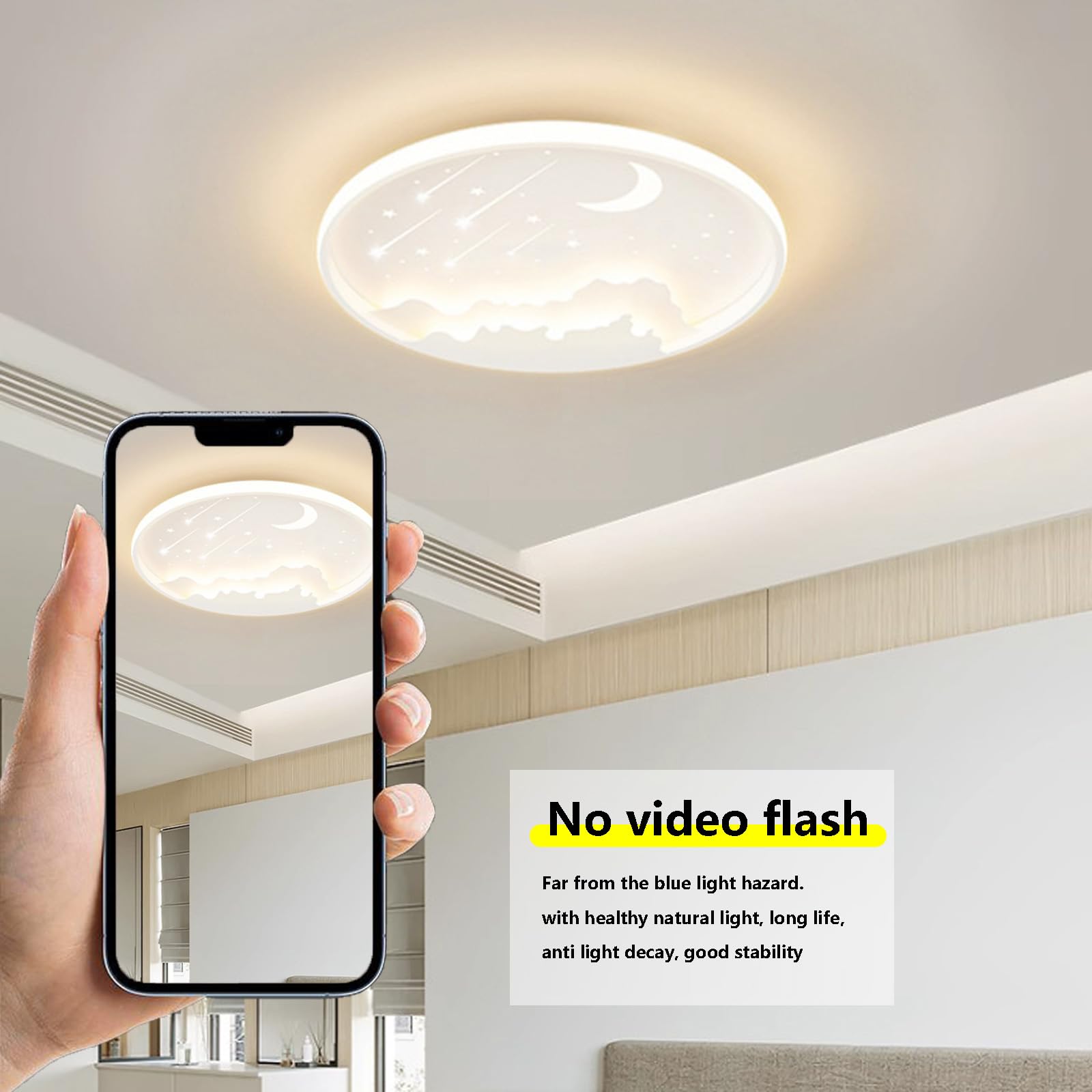 Lampa sufitowa LED do wnętrz z pilotem zdalnego sterowania, nowoczesna ściemniana lampa sufitowa 2700K-6500K, kreatywne oświetlenie sufitowe, sufitowe lampy sufitowe do sypialni, korytarza, salonu