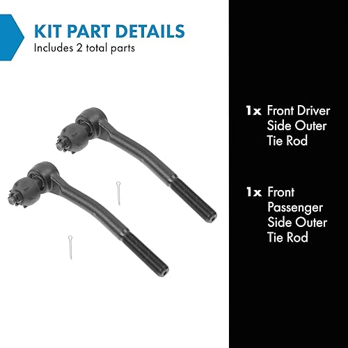 Miniatura 334 de TRQ Juego de barras de acoplamiento exteriores compatibles con Chevrolet Cruze Volt 2016-2019