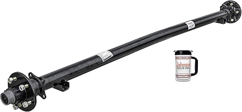 Rockwell American Eje de remolque loco estándar de 3,500 libras - Hub de 73 pulgadas, centro de resorte de 58 pulgadas - Patrón de pernos 5 x 4.5