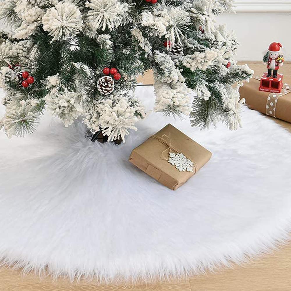 Tapis De Sapin SKY-Tapis Cache-Pied Sapin Noël Chic Peluche Arbre No L Jupe Couleur Uni Comfortable Super 490604