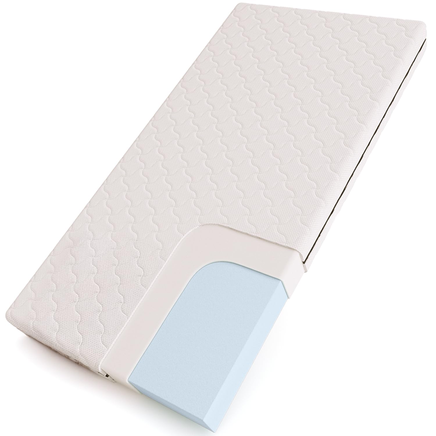smartwood Materasso 80x150 Bambini 9cm Singolo - Schiuma H2 Certificato Oeko-TEX – Reversibile – Rivestimento Lavabile Anti-allergico e Traspirante | Made in EU